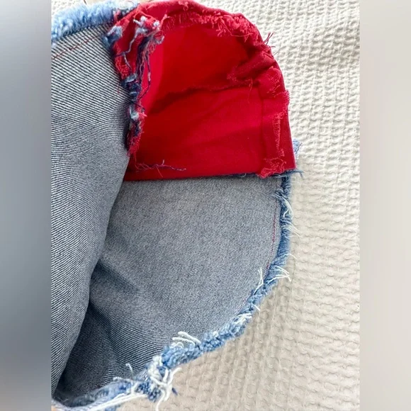 F21 custom red rhinestone‎ flared wide leg jeans - Picture 10 of 10